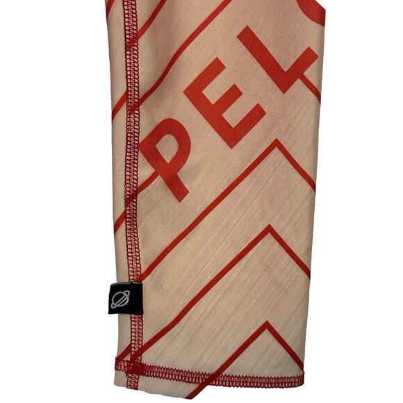 Peloton X Terez Women's  Leggings S Red Orange Ombre Striped Spell Out - Picture 4 of 10